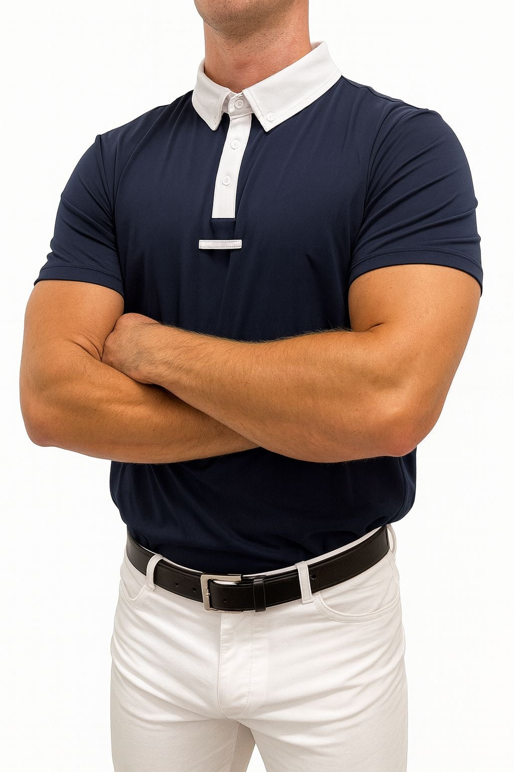 Herren-Turniershirt – Navy/Weiß