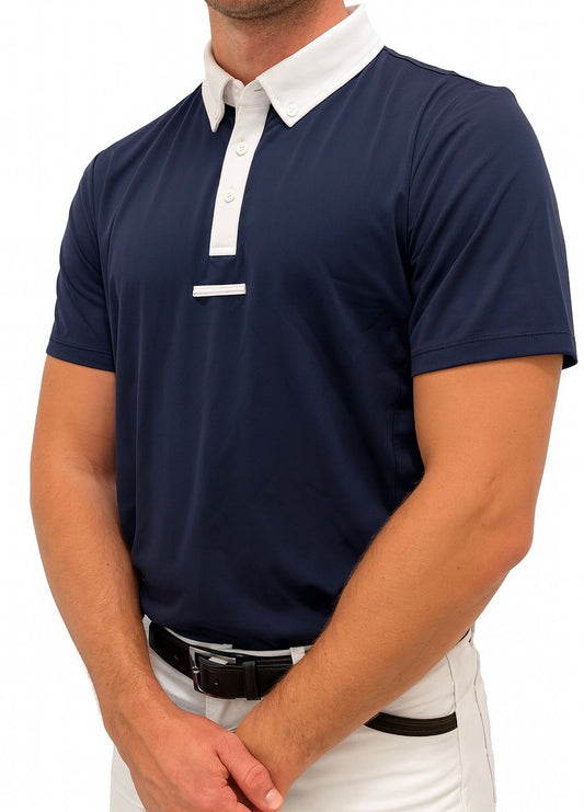 Herren-Turniershirt – Navy/Weiß